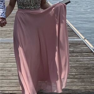 Blush Pink Beaded Prom Dress